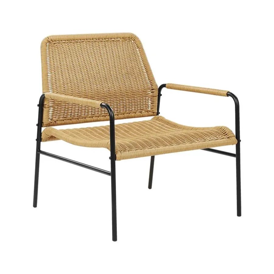 Beliani PRASIMO - Tuinstoel set van 2 - Naturel - PE Rotan