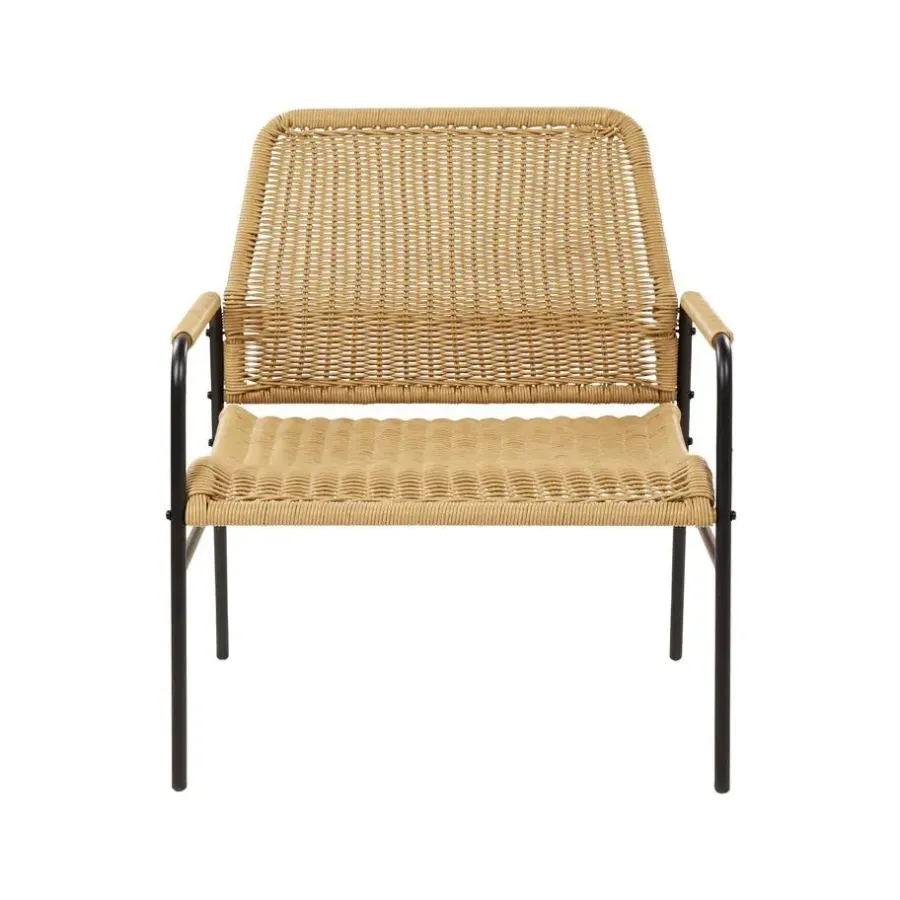 Beliani PRASIMO - Tuinstoel set van 2 - Naturel - PE Rotan