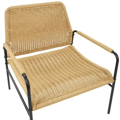 Beliani PRASIMO - Tuinstoel set van 2 - Naturel - PE Rotan