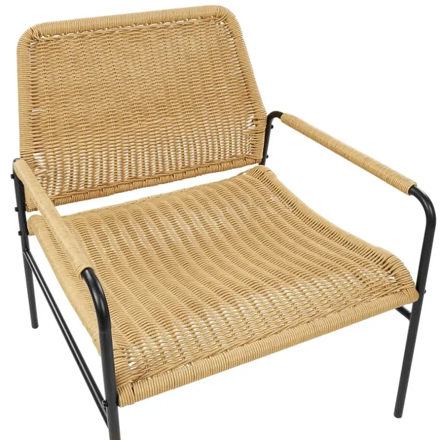 Beliani PRASIMO - Tuinstoel set van 2 - Naturel - PE Rotan