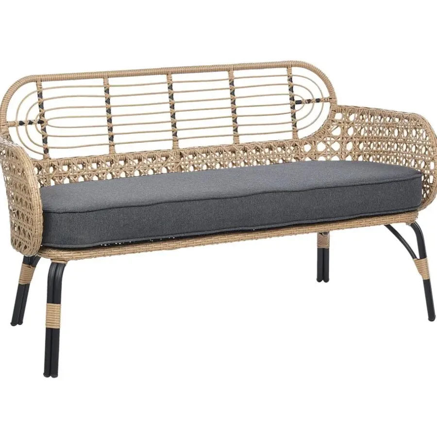 Beliani PRATELLO - Tweezitsbank - Natuurlijk - PE rotan