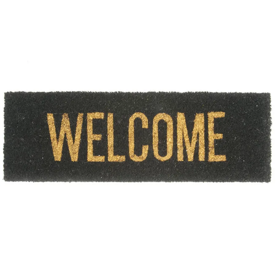 Deurmatten-Present Time - Deurmat Welcome - Goud/Zwart - 75x25x1,5cm
