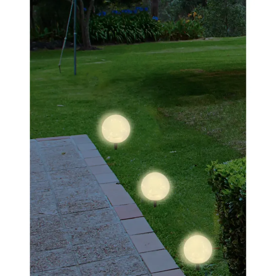 Merkloos Prikspot - solar tuinverlichting - glazen crawuele bol - 20 cm