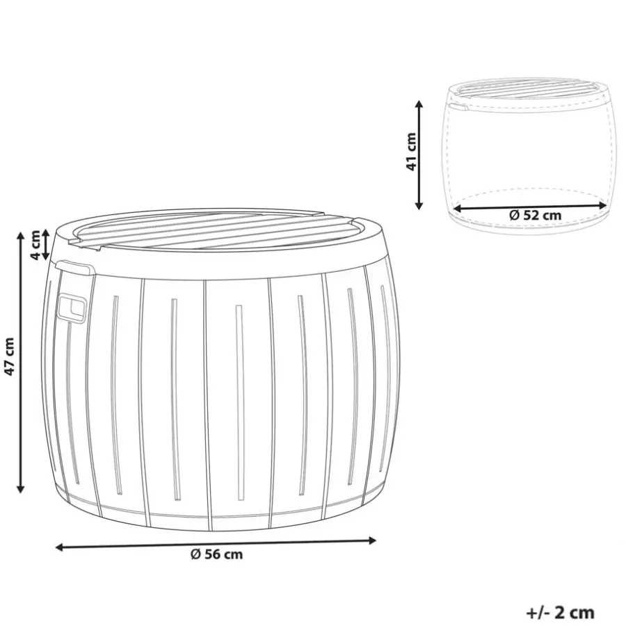 Kussenboxen-Leen Bakker PRINOS - Kussenbox - Grijs - ⌀ 56 cm - Synthetisch materiaal