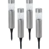 Pro Garden Prikspotje - 4 stuks - solar tuinverlichting - RVS - 39 cm