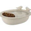 Tuindecoratie-Pro Garden Vogelbad/voederschaal - wit - keramiek -D20 x H8 cm