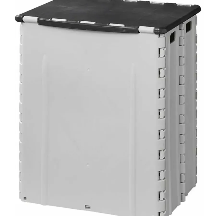ProPlus Afvalbak met deksel- kunststof - grijs - 25 x 31 x 38 cm