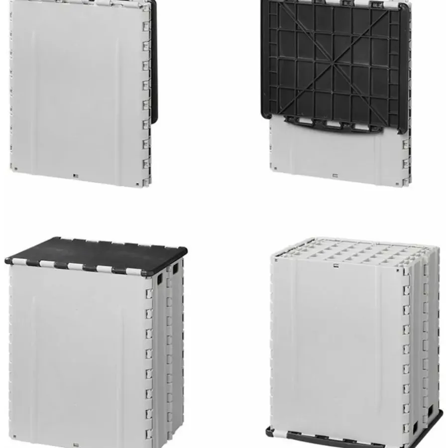 ProPlus Afvalbak met deksel- kunststof - grijs - 25 x 31 x 38 cm