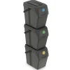 Prosperplast Afvalscheidingprullenbakken - 3x 25L - grijs
