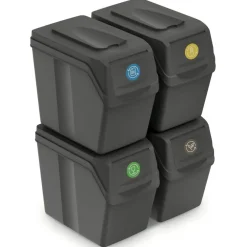 Prullenbakken-Prosperplast Afvalscheidingprullenbakken - 4x 20 liter - grijs