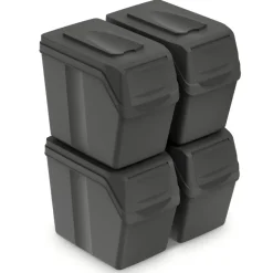 Prullenbakken-Prosperplast Afvalscheidingprullenbakken - 4x 20 liter - grijs