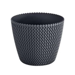 Bloempotten-Prosperplast Bloempot Splofy - antraciet - voor buiten - 40 cm
