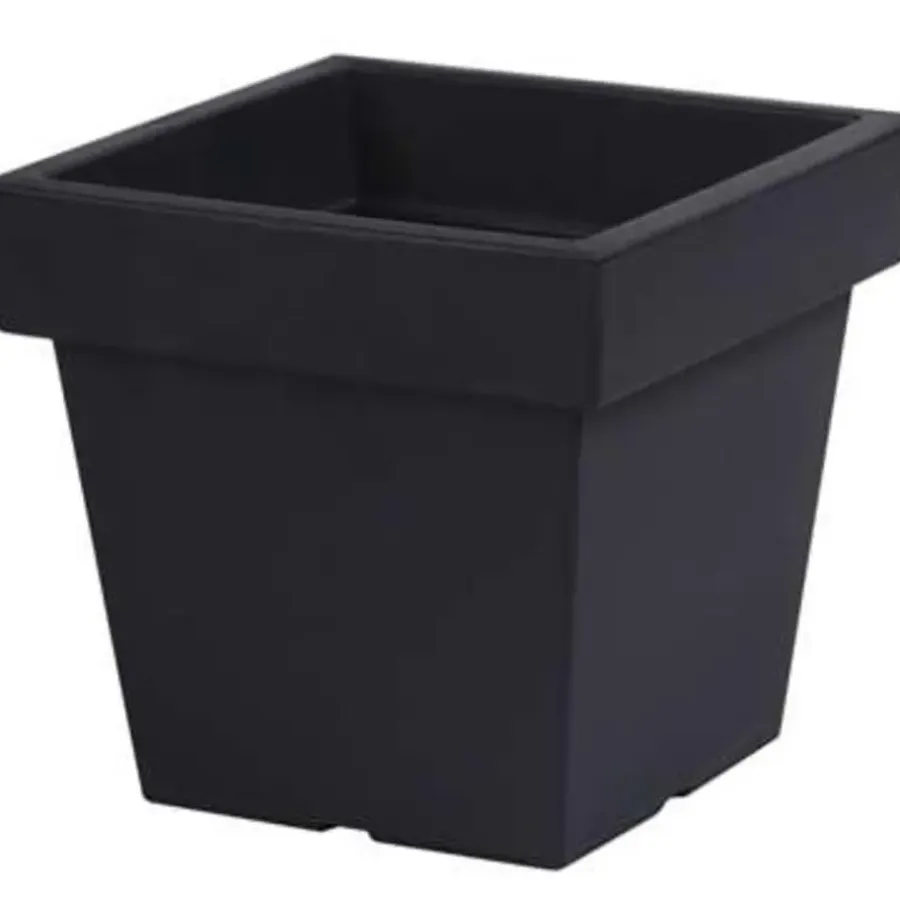Bloempotten-Prosperplast Plantenpot - vierkant - antraciet - 8 l - 24 cm