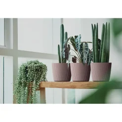 Bloempotten-Prosperplast Plantenpot Buckingham - antraciet - D39 cm