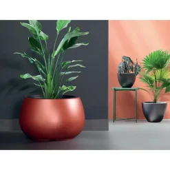 Bloempotten-Prosperplast Plantenpot Heos - antraciet - D57 x H43 cm