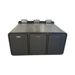 IVOL Prullenbak met 3 vakken – RVS – 45L
