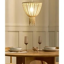 Kroonluchters-Leen Bakker PUSWELI - Kroonluchter - Lichtbruin - Rubberhout