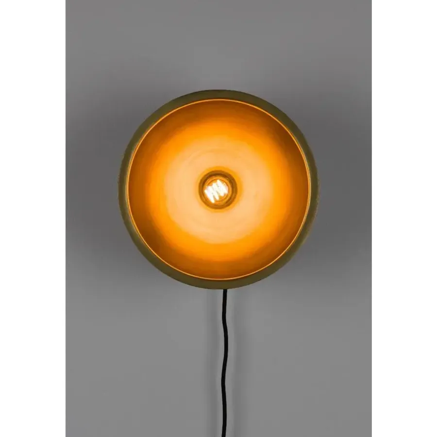 Wandlampen-Puur - Dudley wandlamp rond M - zwart/goud