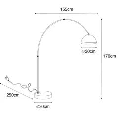 QAZQA booglampen arc goudkleurig e27