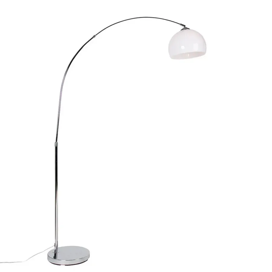 QAZQA booglampen arc-basic zilverkleurig e27