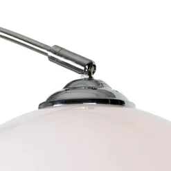 QAZQA booglampen arc-basic zilverkleurig e27