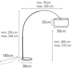Booglampen-QAZQA booglampen xxl zwart e27