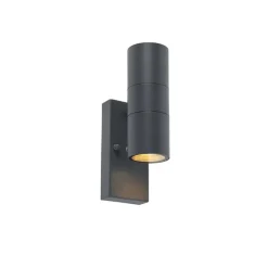 QAZQA buitenlampen met sensor duo grijs gu10