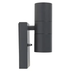 Buitenverlichting|Wandlampen-QAZQA buitenlampen met sensor duo grijs gu10