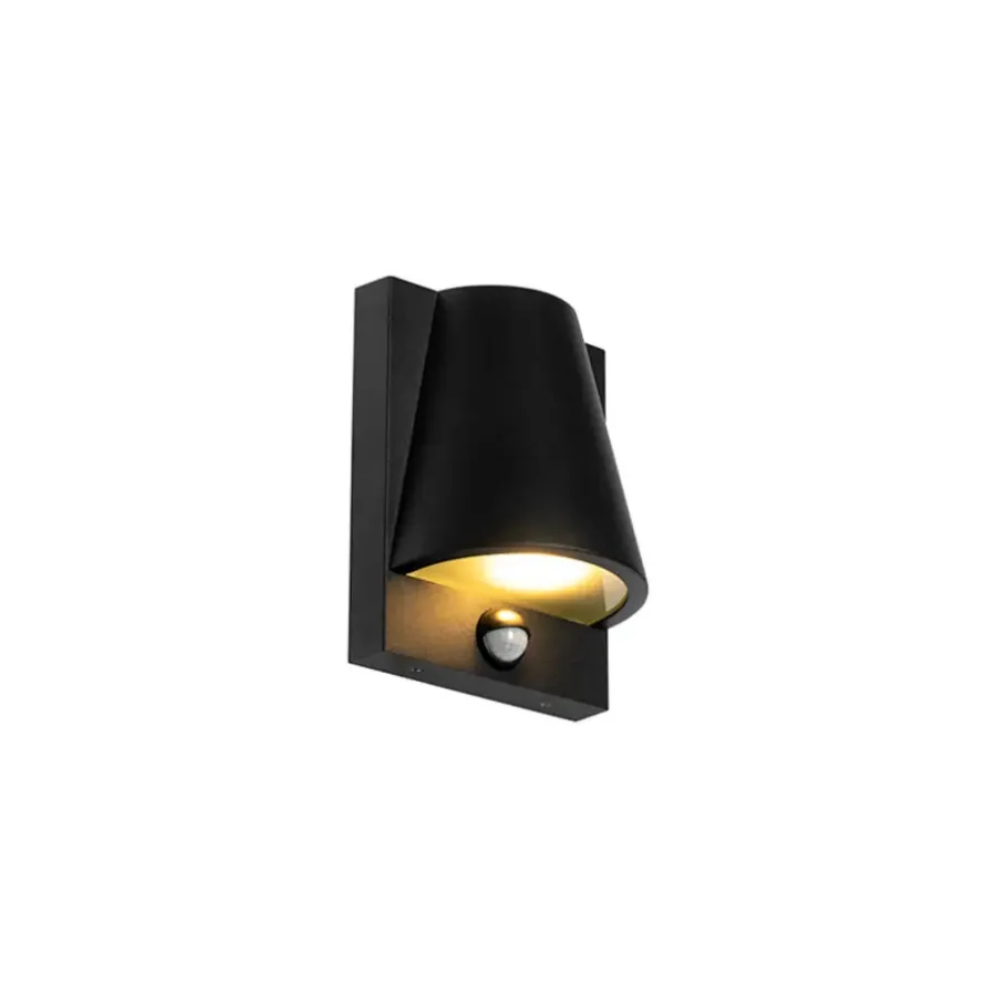 QAZQA buitenlampen met sensor femke zwart gu10
