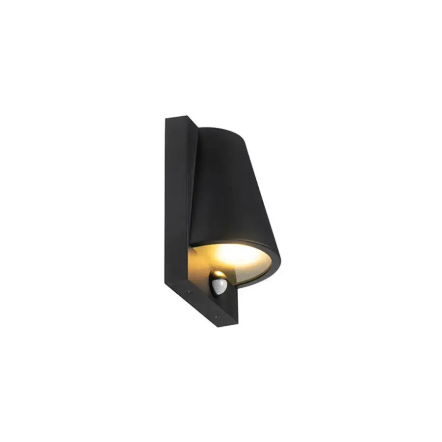 QAZQA buitenlampen met sensor femke zwart gu10