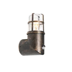 QAZQA buitenlampen met sensor kiki goudkleurig e27