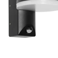 Wandlampen-QAZQA buitenlampen met sensor esmee zwart geïntegreerde led