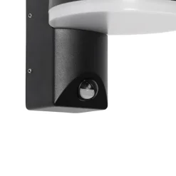Wandlampen-QAZQA buitenlampen met sensor esmee zwart geïntegreerde led