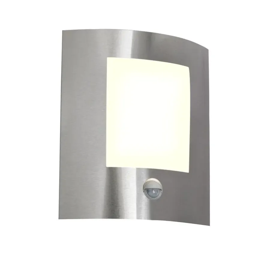 Buitenverlichting|Buitenlampen Met Sensor-QAZQA buitenlampen met sensor emmerald zilverkleurig e27