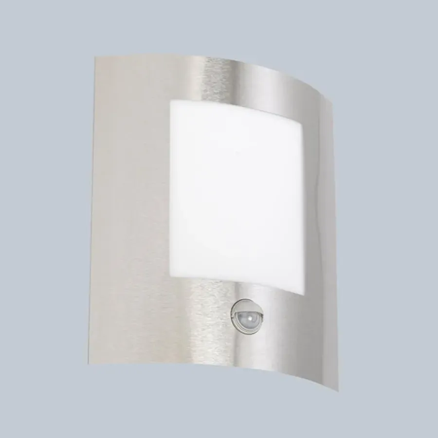 Buitenverlichting|Buitenlampen Met Sensor-QAZQA buitenlampen met sensor emmerald zilverkleurig e27