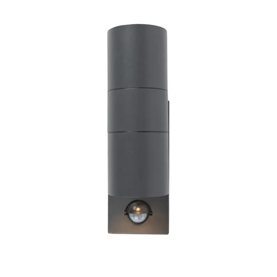 QAZQA buitenlampen met sensor duo grijs gu10
