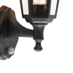 QAZQA buitenlampen met sensor new haven zwart e27
