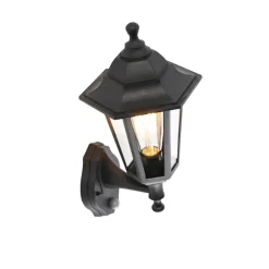 QAZQA buitenlampen met sensor new haven zwart e27