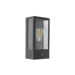 QAZQA buitenlampen met sensor rotterdam zwart e27