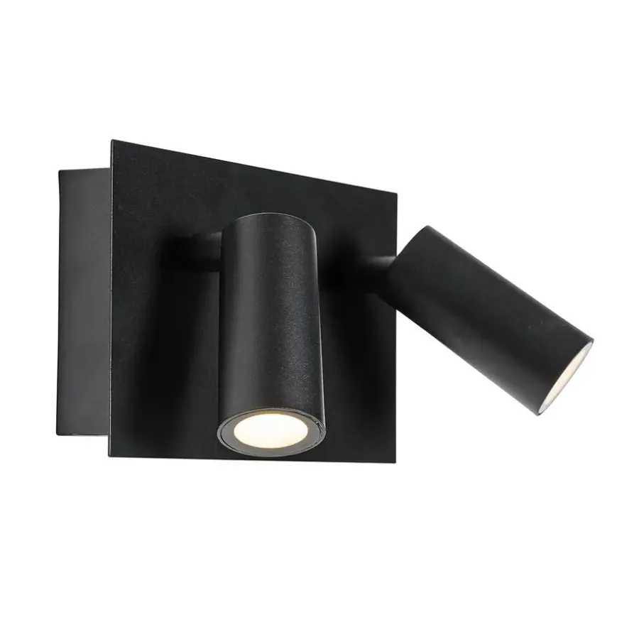 QAZQA buitenlampen met sensor simon zwart geïntegreerde led