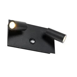 QAZQA buitenlampen met sensor simon zwart geïntegreerde led