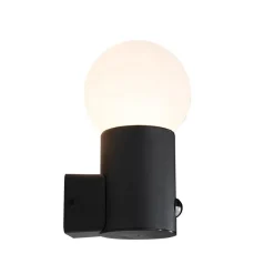 Buitenverlichting|Wandlampen-QAZQA buitenlampen met sensor huma zwart e27