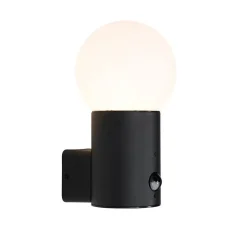 Buitenverlichting|Wandlampen-QAZQA buitenlampen met sensor huma zwart e27