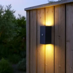 Buitenlampen Met Sensor|Wandlampen-QAZQA buitenlampen met sensor baleno zwart gu10