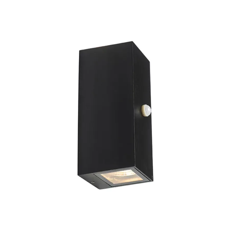 Buitenlampen Met Sensor|Wandlampen-QAZQA buitenlampen met sensor baleno zwart gu10