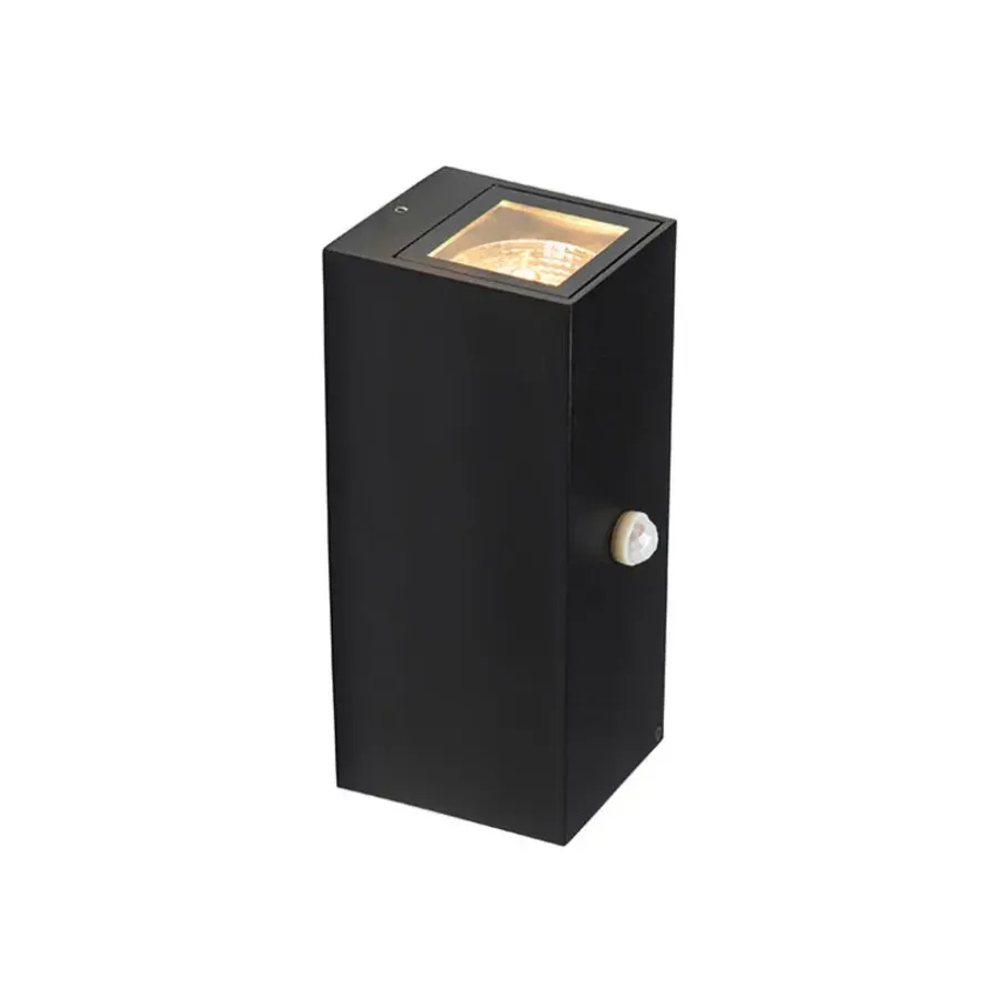 Buitenlampen Met Sensor|Wandlampen-QAZQA buitenlampen met sensor baleno zwart gu10