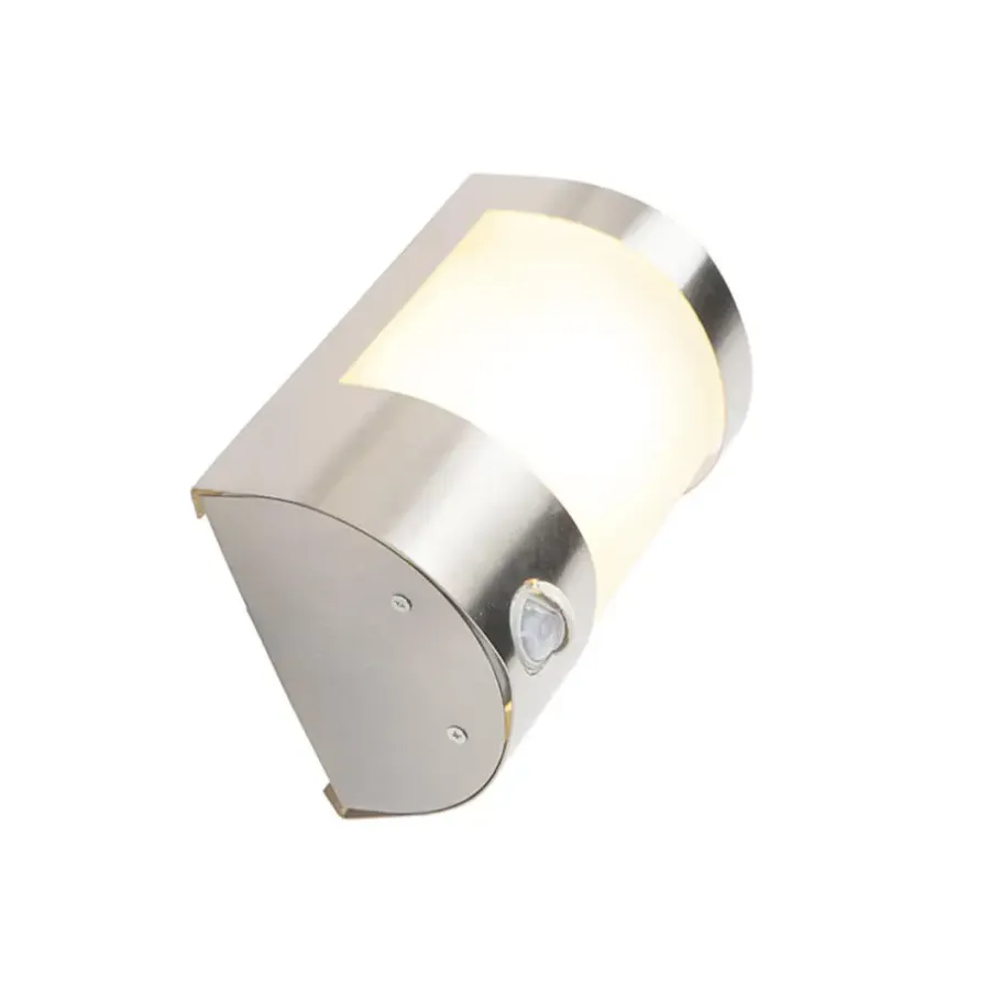 Wandlampen-QAZQA buitenlampen met sensor mira zilverkleurig e27
