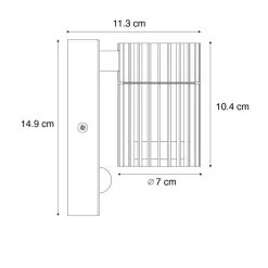 Wandlampen-QAZQA buitenlampen met sensor boris zwart gu10