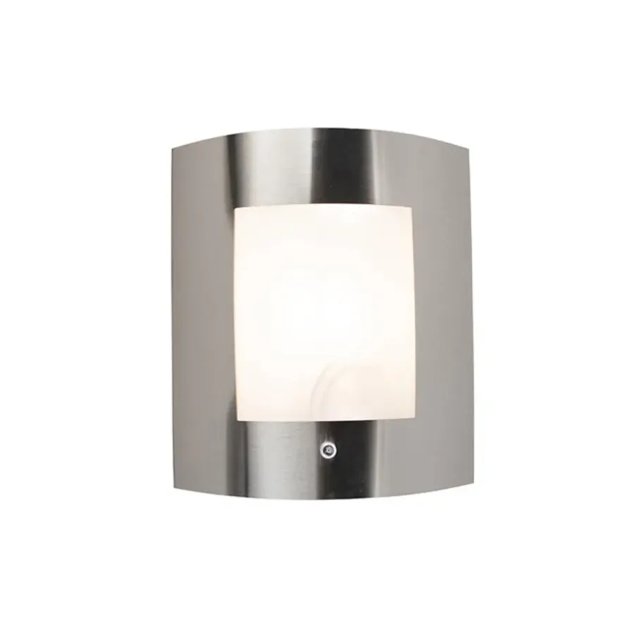 QAZQA buitenlampen met sensor emmerald zilverkleurig e27