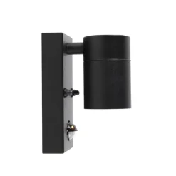 Buitenverlichting|Buitenlampen Met Sensor-QAZQA buitenlampen met sensor solo zwart gu10